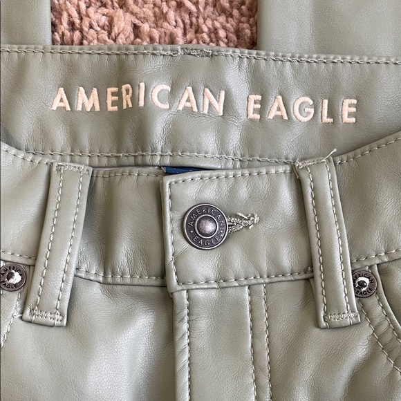 American Eagle Super High Rise Straight Faux Leather pants - Picture 2 of 4